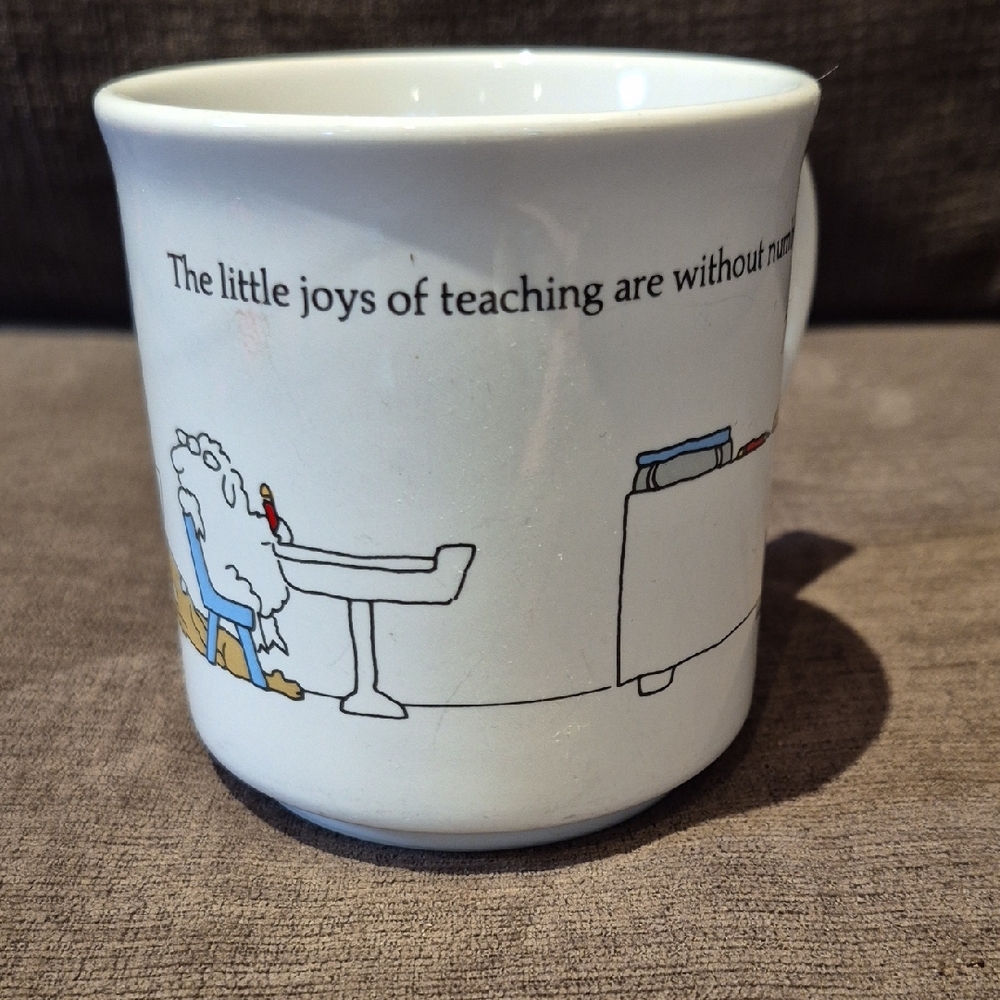 Vintage Boynton White Ceramic Mug with Teaching Quote